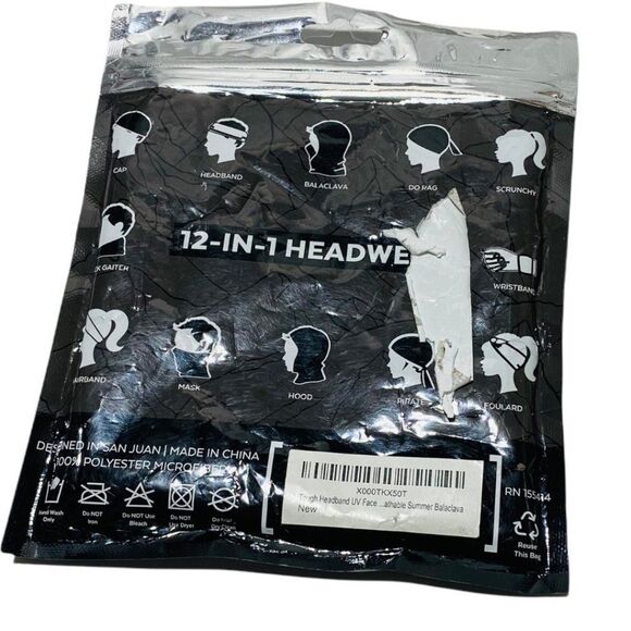 New Tough Outfitters 12-in-1 Cooling Headwear Space Grey - Picture 11 of 14